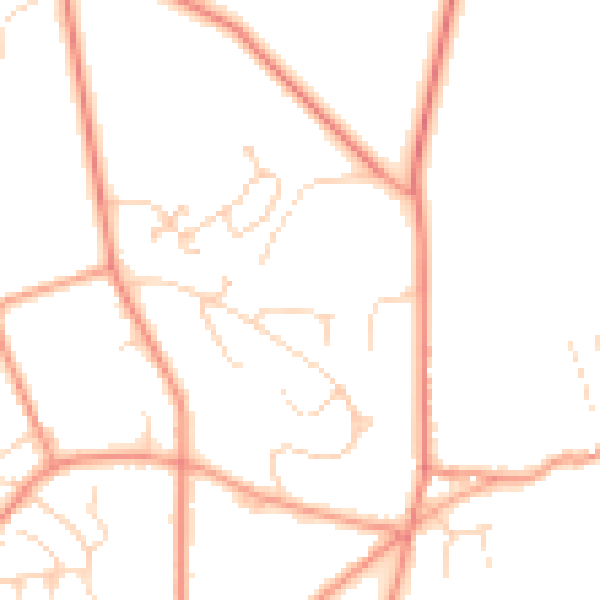 Daytime road noise heatmap for SK13 7BD