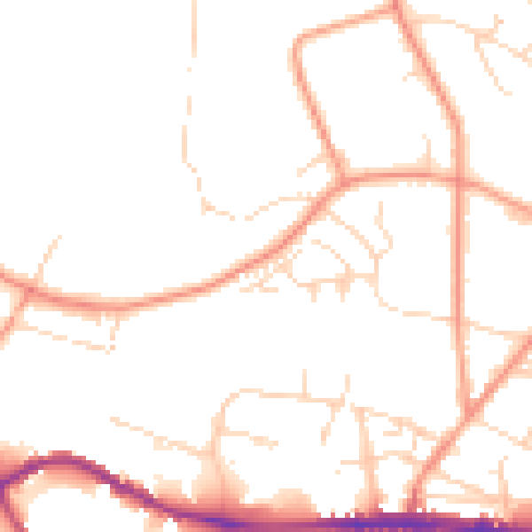 Daytime road noise heatmap for SK13 7BW