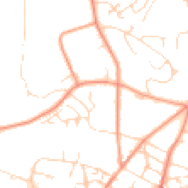 Daytime road noise heatmap for SK13 7BY