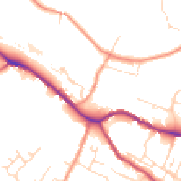 Daytime road noise heatmap for SK13 7GA