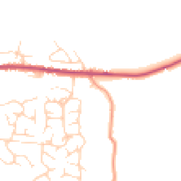 Daytime road noise heatmap for SK13 7QN