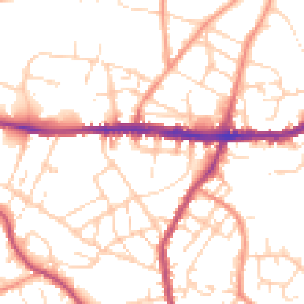 Daytime road noise heatmap for SK13 8AT