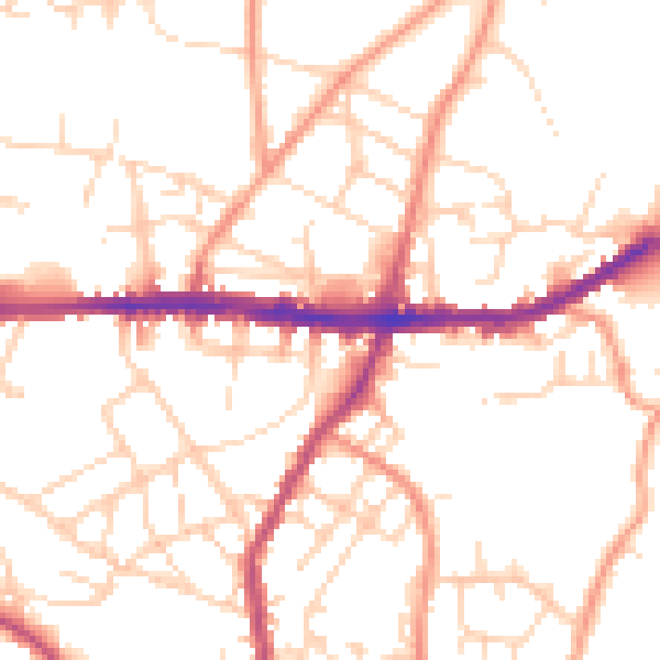 Daytime road noise heatmap for SK13 8AX
