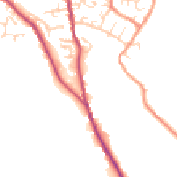 Daytime road noise heatmap for SK13 8GT