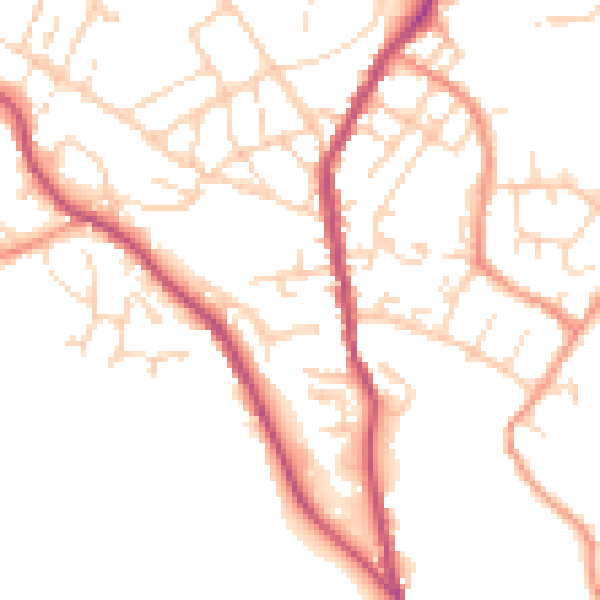 Daytime road noise heatmap for SK13 8HX
