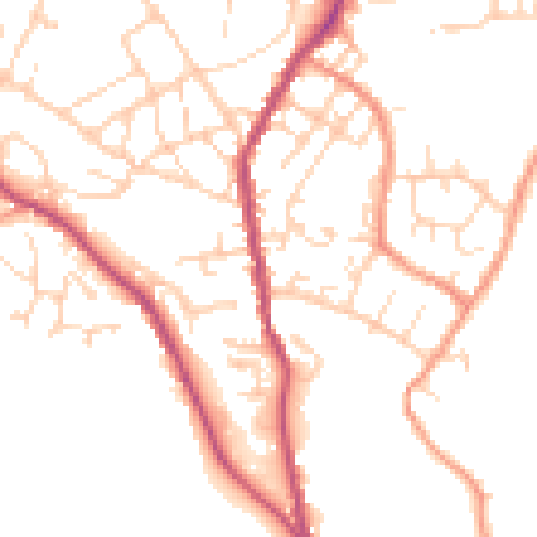 Daytime road noise heatmap for SK13 8JS