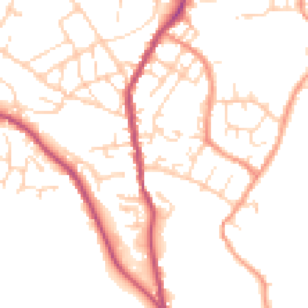 Daytime road noise heatmap for SK13 8LH