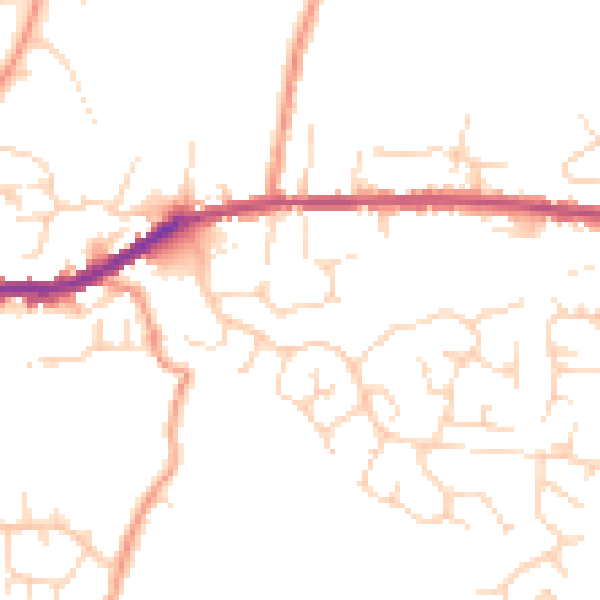Daytime road noise heatmap for SK13 8PP