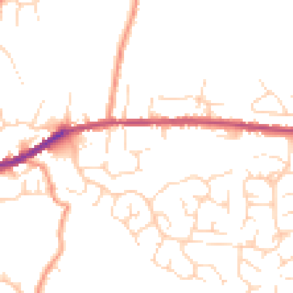 Daytime road noise heatmap for SK13 8PR