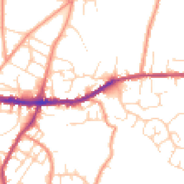 Daytime road noise heatmap for SK13 8QA