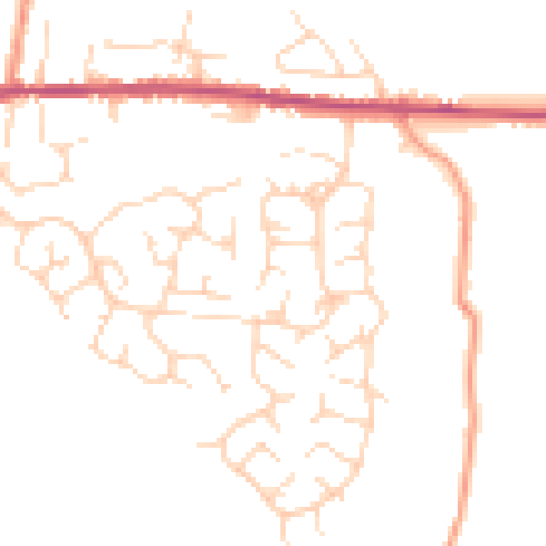 Daytime road noise heatmap for SK13 8RX