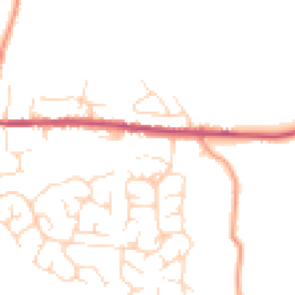 Daytime road noise heatmap for SK13 8SL