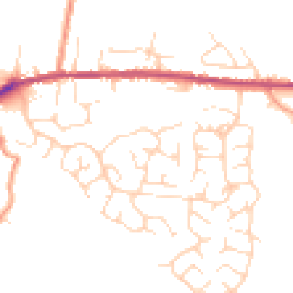 Daytime road noise heatmap for SK13 8UN