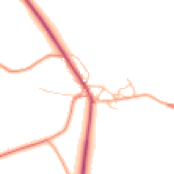 Daytime road noise heatmap for SK17 0NY