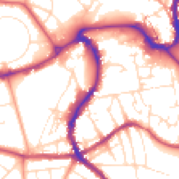 Daytime road noise heatmap for SK17 6DZ