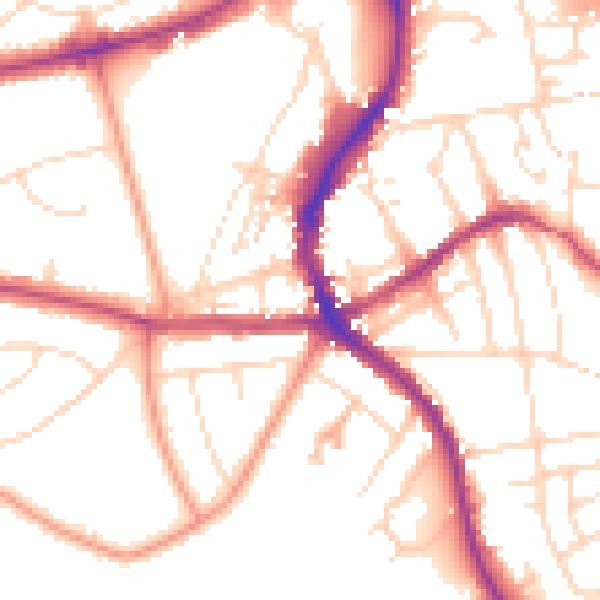 Daytime road noise heatmap for SK17 6HD