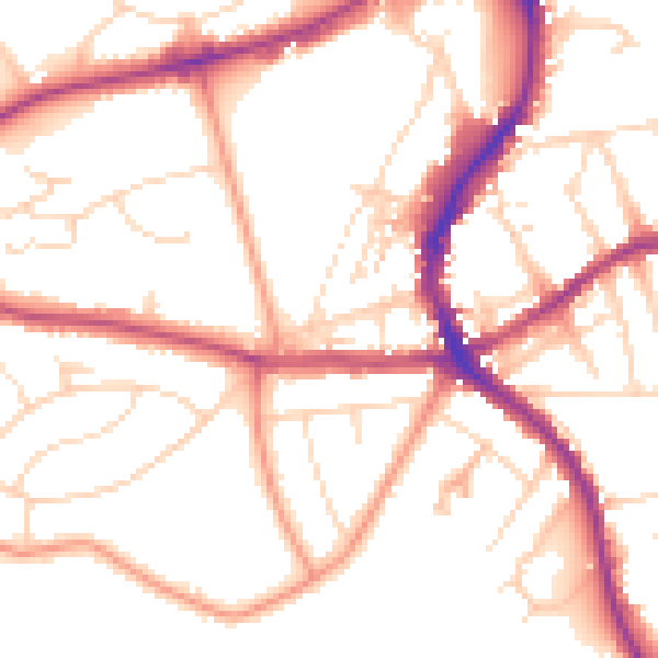Daytime road noise heatmap for SK17 6HH