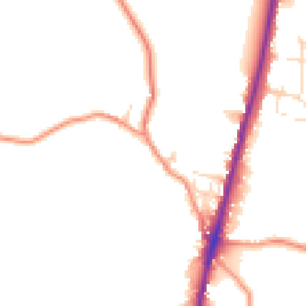 Daytime road noise heatmap for SK17 8DG