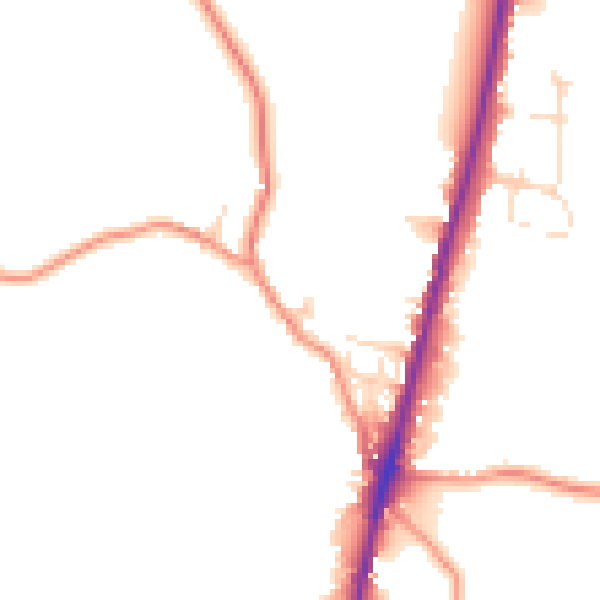 Daytime road noise heatmap for SK17 8DQ