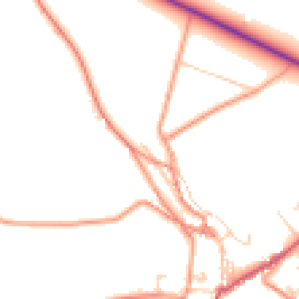 Daytime road noise heatmap for SK17 8LU