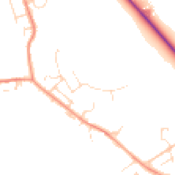 Daytime road noise heatmap for SK17 9FZ