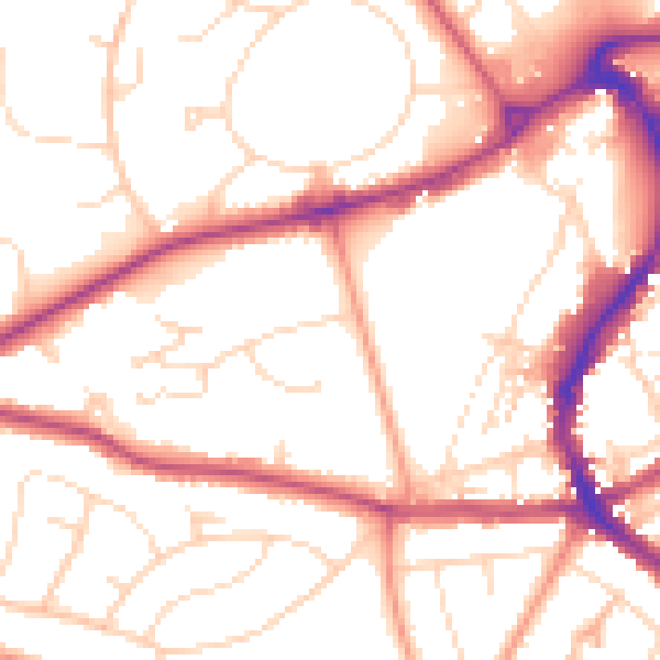 Daytime road noise heatmap for SK17 9GA