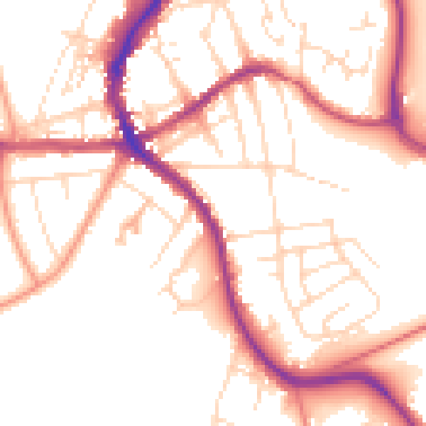 Daytime road noise heatmap for SK17 9NT