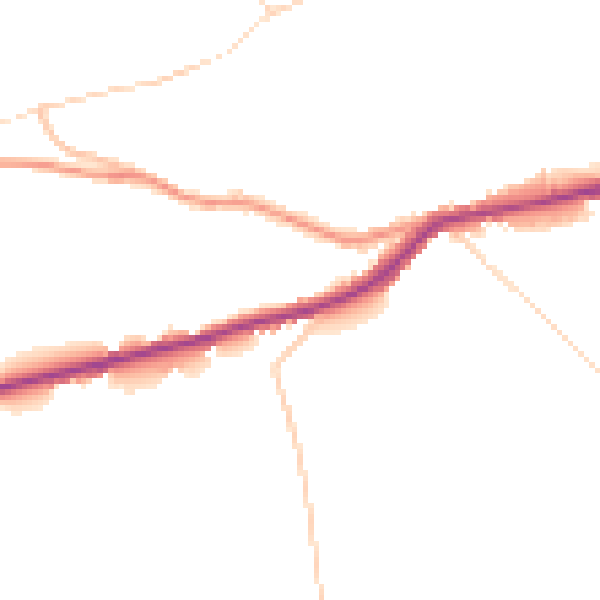 Daytime road noise heatmap for SK22 1BZ