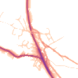 Daytime road noise heatmap for SK22 2EW