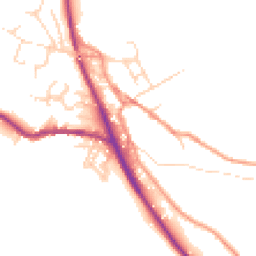 Daytime road noise heatmap for SK22 2JE