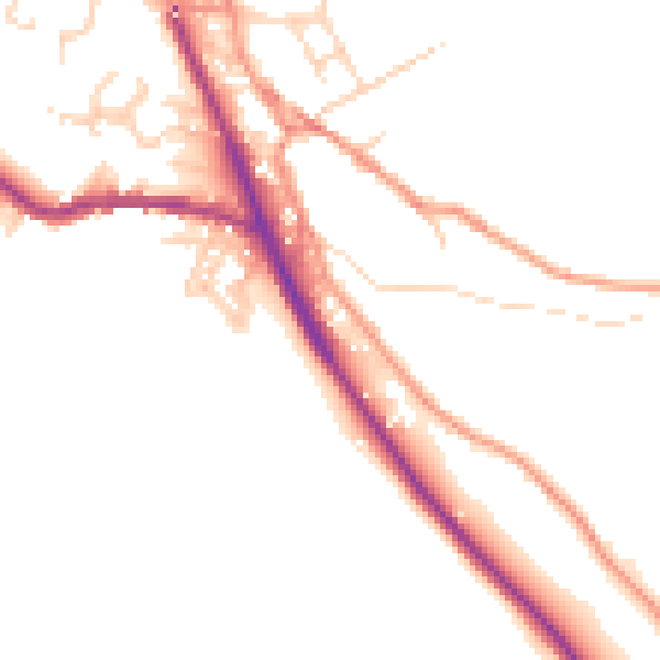 Daytime road noise heatmap for SK22 2JF