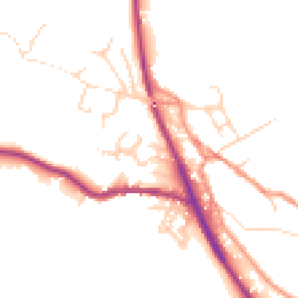 Daytime road noise heatmap for SK22 2PD