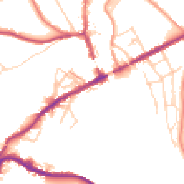 Daytime road noise heatmap for SK22 3EH