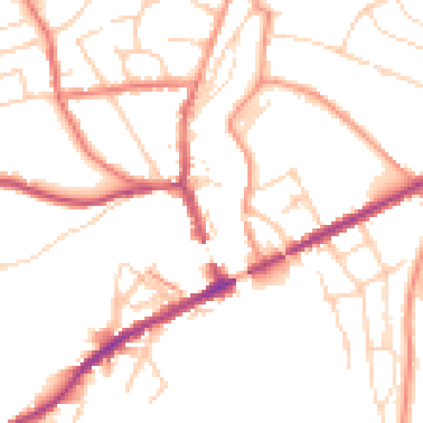 Daytime road noise heatmap for SK22 3EJ