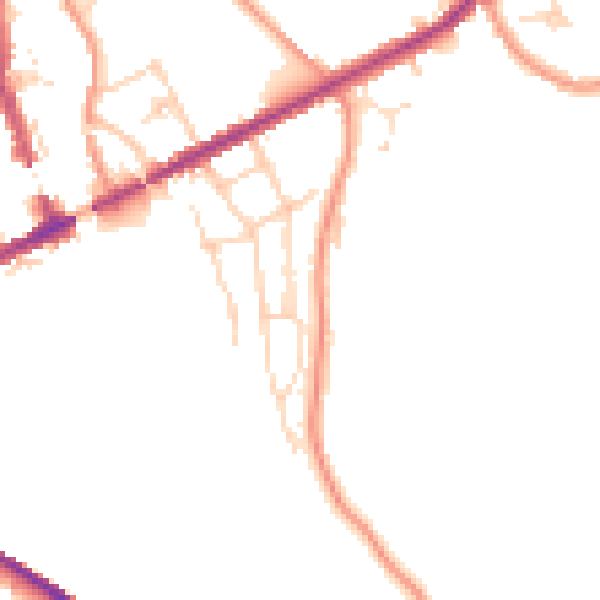 Daytime road noise heatmap for SK22 4PD
