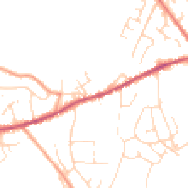 Daytime road noise heatmap for SK23 0EQ