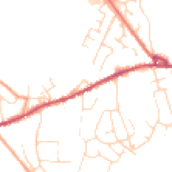 Daytime road noise heatmap for SK23 0EX