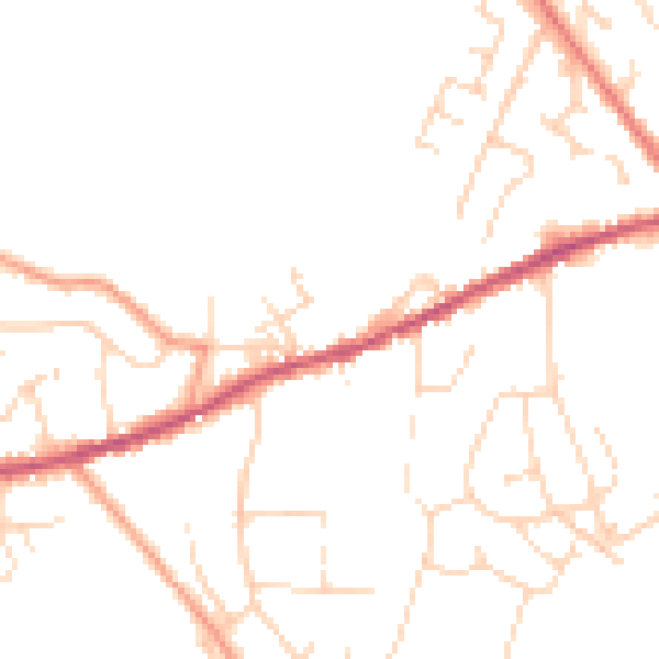 Daytime road noise heatmap for SK23 0EZ
