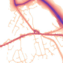 Daytime road noise heatmap for SK23 0JE