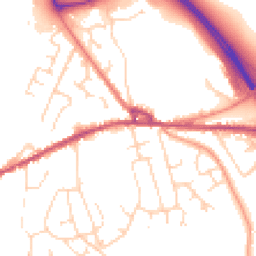 Daytime road noise heatmap for SK23 0JU