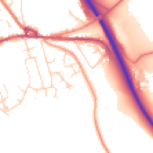 Daytime road noise heatmap for SK23 0PD