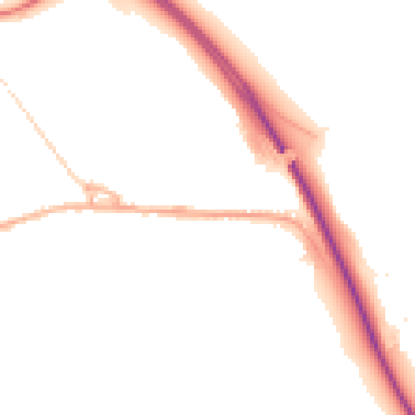 Night-time road noise heatmap for SK23 0PJ