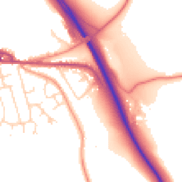 Daytime road noise heatmap for SK23 0PW