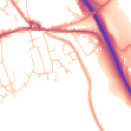 Daytime road noise heatmap for SK23 0PZ