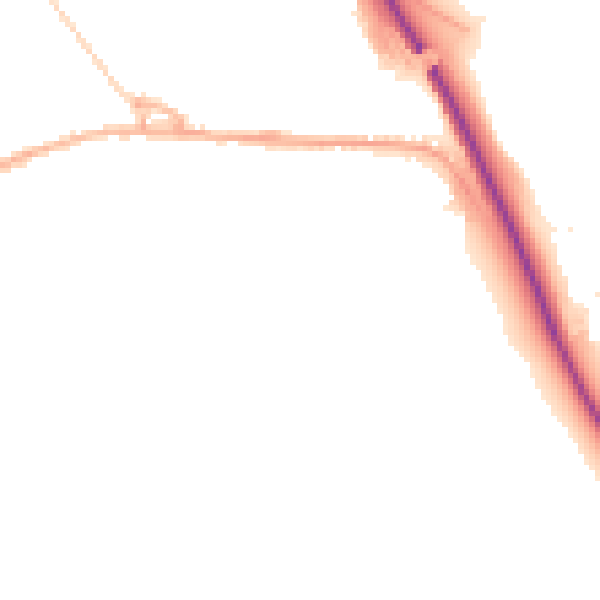 Night-time road noise heatmap for SK23 0PZ