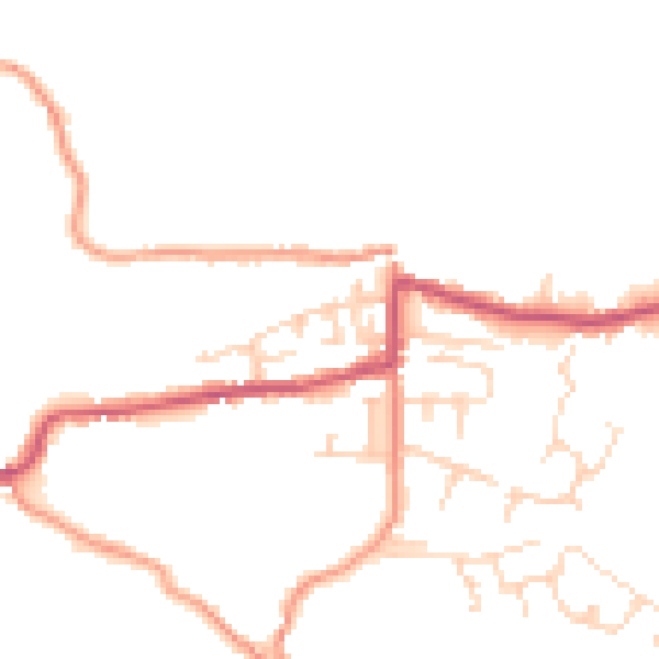 Daytime road noise heatmap for SK23 6AS