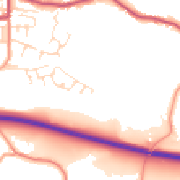 Daytime road noise heatmap for SK23 6EX