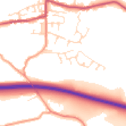 Daytime road noise heatmap for SK23 6FH