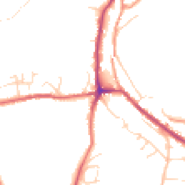 Daytime road noise heatmap for SK23 7DD