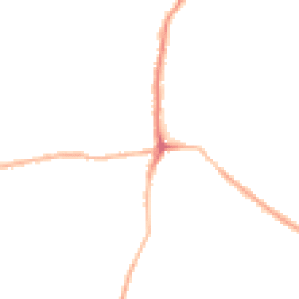 Night-time road noise heatmap for SK23 7DD